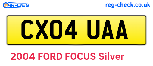CX04UAA are the vehicle registration plates.
