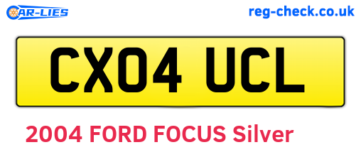 CX04UCL are the vehicle registration plates.