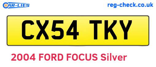 CX54TKY are the vehicle registration plates.