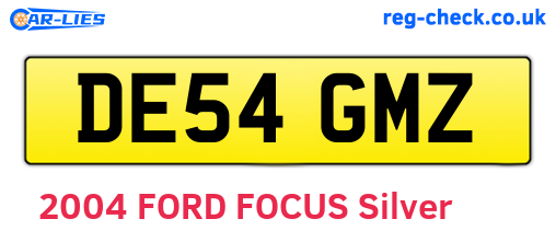 DE54GMZ are the vehicle registration plates.