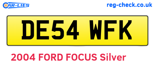 DE54WFK are the vehicle registration plates.