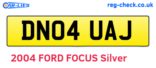 DN04UAJ are the vehicle registration plates.