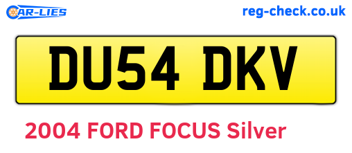 DU54DKV are the vehicle registration plates.