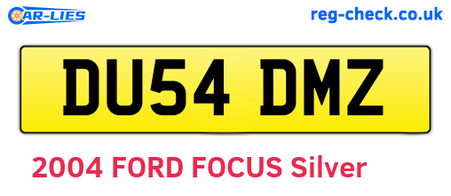 DU54DMZ are the vehicle registration plates.