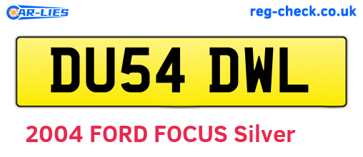 DU54DWL are the vehicle registration plates.