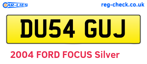 DU54GUJ are the vehicle registration plates.