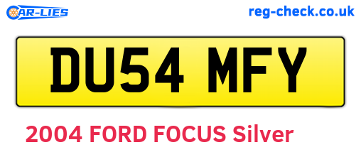 DU54MFY are the vehicle registration plates.