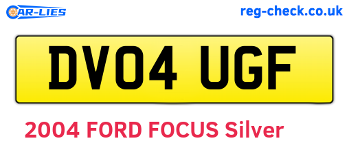 DV04UGF are the vehicle registration plates.
