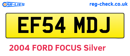 EF54MDJ are the vehicle registration plates.