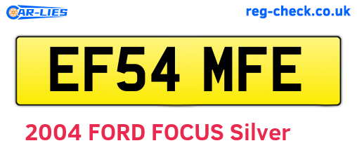 EF54MFE are the vehicle registration plates.