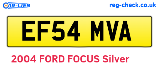 EF54MVA are the vehicle registration plates.