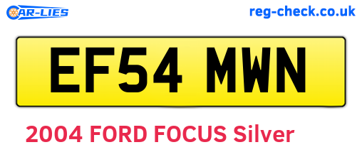 EF54MWN are the vehicle registration plates.