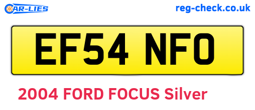 EF54NFO are the vehicle registration plates.