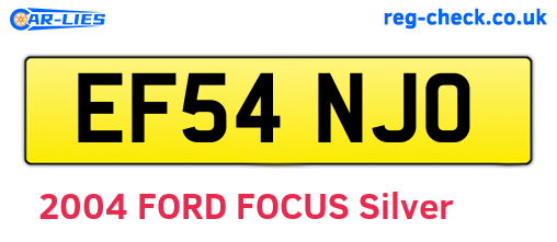 EF54NJO are the vehicle registration plates.