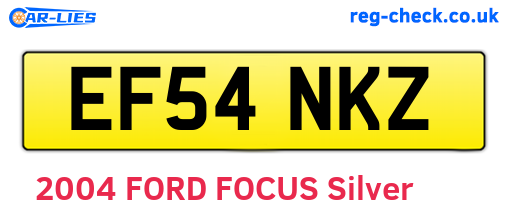 EF54NKZ are the vehicle registration plates.