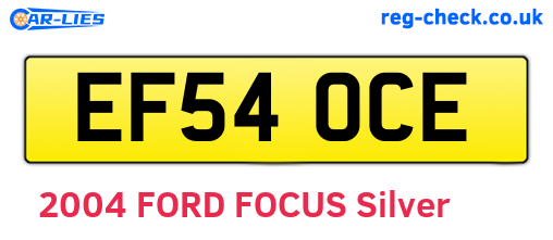 EF54OCE are the vehicle registration plates.