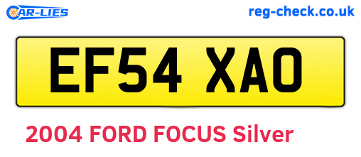 EF54XAO are the vehicle registration plates.