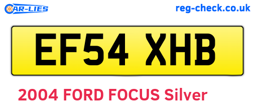 EF54XHB are the vehicle registration plates.