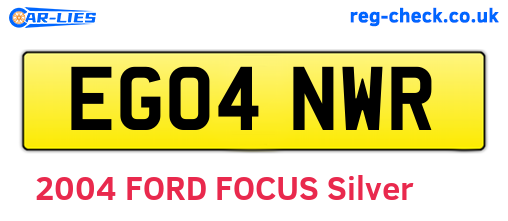 EG04NWR are the vehicle registration plates.