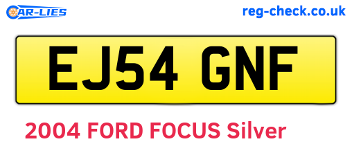 EJ54GNF are the vehicle registration plates.