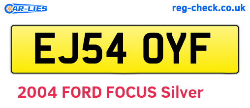 EJ54OYF are the vehicle registration plates.