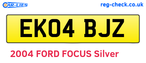 EK04BJZ are the vehicle registration plates.