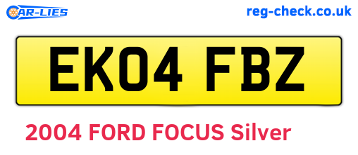 EK04FBZ are the vehicle registration plates.
