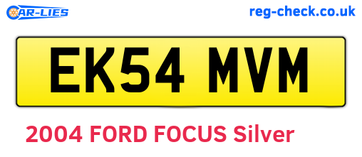 EK54MVM are the vehicle registration plates.