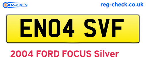 EN04SVF are the vehicle registration plates.