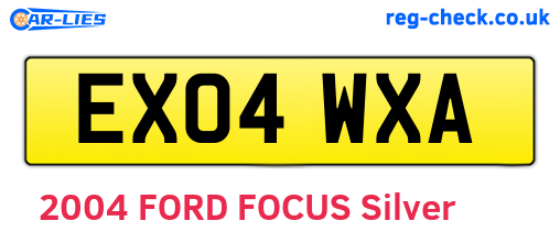 EX04WXA are the vehicle registration plates.