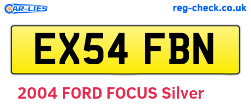 EX54FBN are the vehicle registration plates.