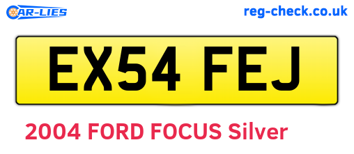 EX54FEJ are the vehicle registration plates.