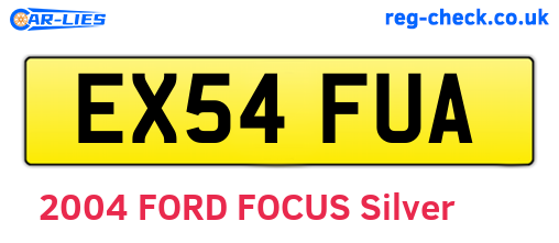 EX54FUA are the vehicle registration plates.