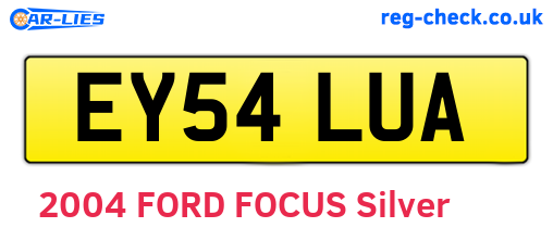 EY54LUA are the vehicle registration plates.