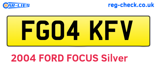 FG04KFV are the vehicle registration plates.