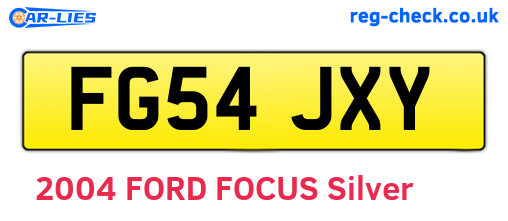 FG54JXY are the vehicle registration plates.