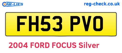FH53PVO are the vehicle registration plates.