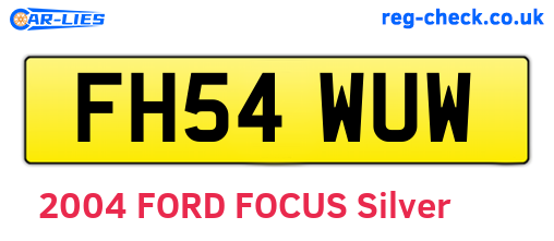 FH54WUW are the vehicle registration plates.