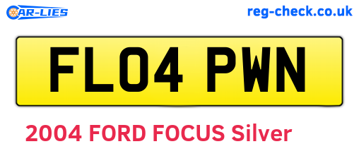 FL04PWN are the vehicle registration plates.