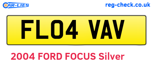 FL04VAV are the vehicle registration plates.