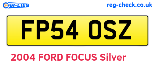 FP54OSZ are the vehicle registration plates.