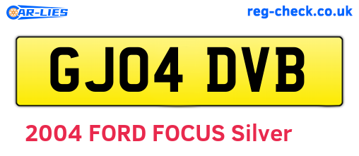 GJ04DVB are the vehicle registration plates.