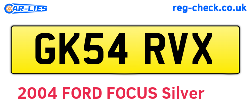 GK54RVX are the vehicle registration plates.