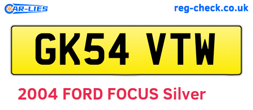 GK54VTW are the vehicle registration plates.