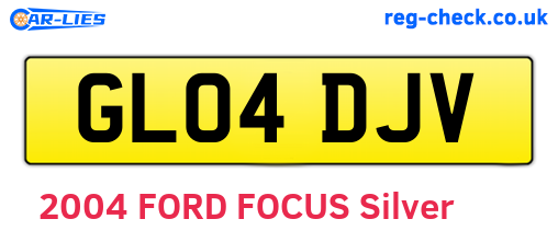 GL04DJV are the vehicle registration plates.