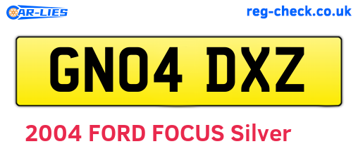GN04DXZ are the vehicle registration plates.
