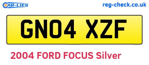 GN04XZF are the vehicle registration plates.
