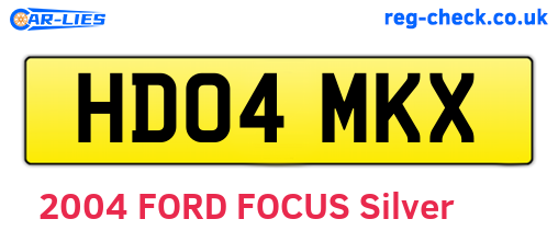 HD04MKX are the vehicle registration plates.