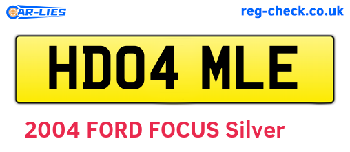 HD04MLE are the vehicle registration plates.