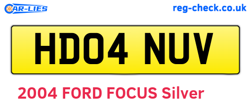 HD04NUV are the vehicle registration plates.